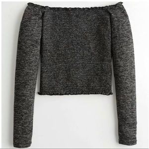 Hollister long sleeve off the shoulder crop top